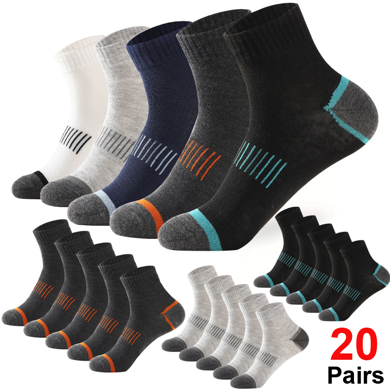 Athletic Sock Cushion - 20켤레 남성용 면 양말 세트 캐주얼