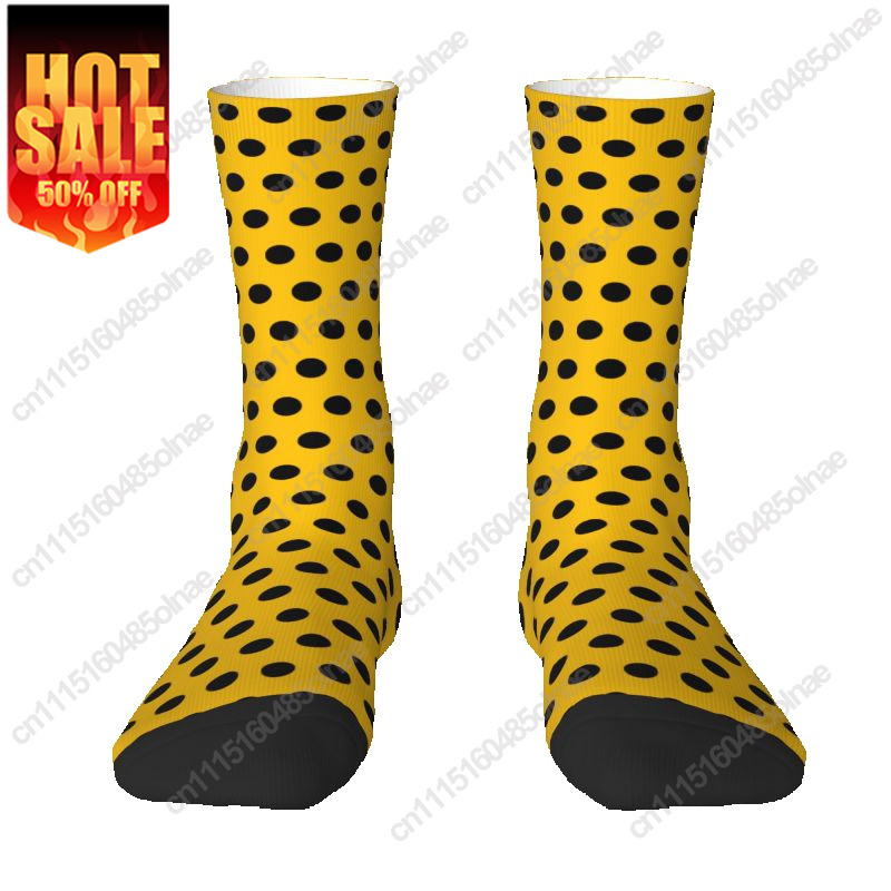 Dress Sock Men - 고급스러운 노란색과 검은색 물방울무늬가 들어간 남성용,