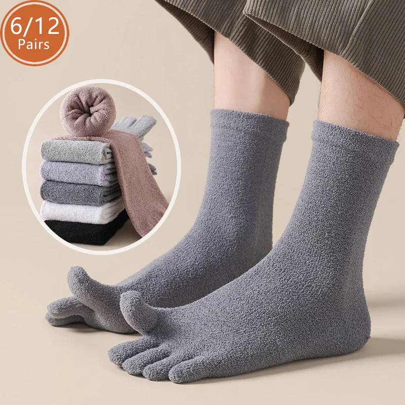 6/12켤레, 두툼한 소재의 발가락 분리형 양말, 남성 - Thermal Sock Winter 리뷰 및 가격