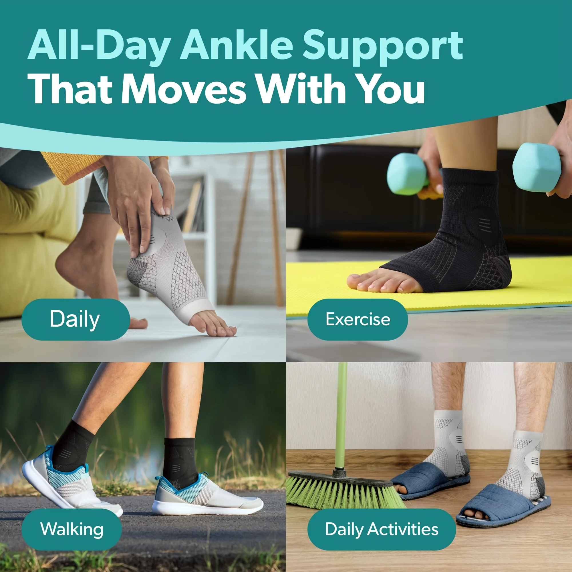 1쌍 발목 압박 슬리브 오픈토 탄력 통기성 양말 통증  - Ankle Brace Sock 리뷰 및 가격
