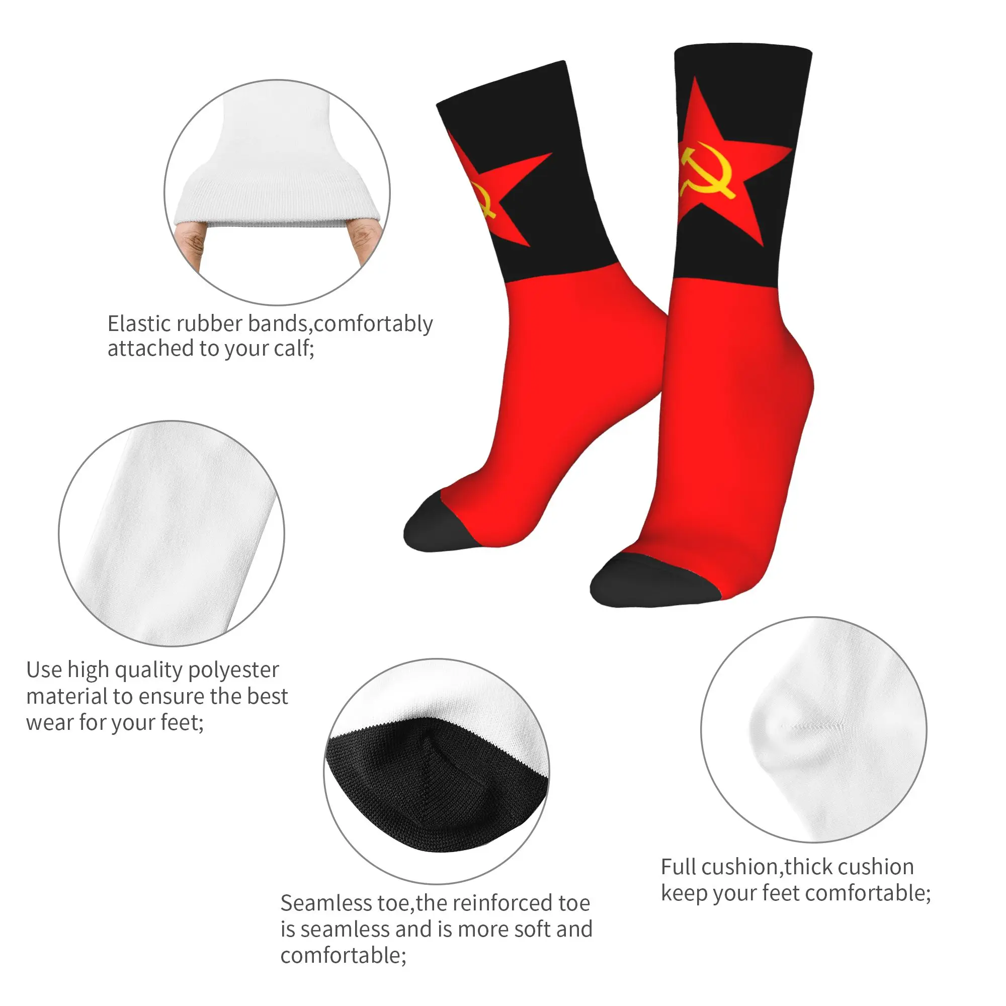 러시아 국기 디자인의 망치와 낫, 붉은 별, 공산주의  - Dress Sock Men 리뷰 및 가격